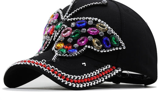 Fashion Bowknot Rhinestone Cap