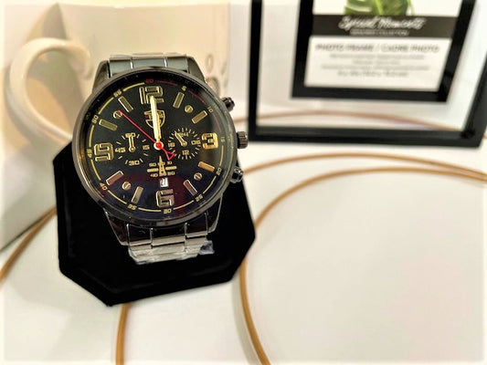 Luxury Men's watch business stainless steel black