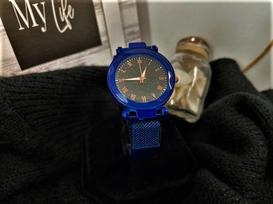 Milan Mesh Quartz Watch-Red