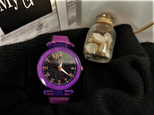 Milan Mesh Quartz Watch-Red