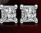 Women's Square Cubic Stud Earrings