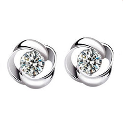 Women's Twisted White Diamond Studs