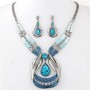 Curved Dimensional Necklace and Earring Set