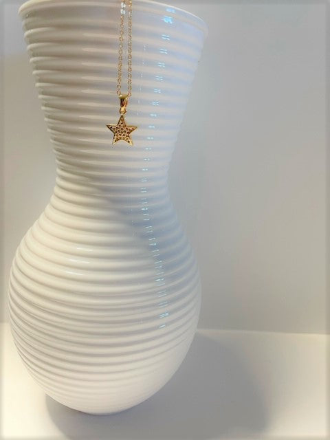 Cubic Zirconia Embellished Star Necklace