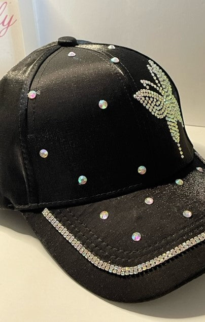 Diamond Butterfly Black Cap
